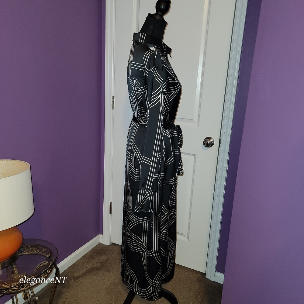 H & M Black and White Geometric Pattern Dress Sz: M NWT - Picture 13 of 13
